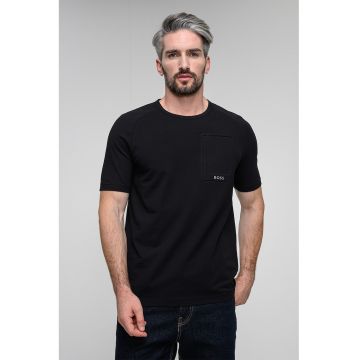 Tricou cu logo si decolteu rotund