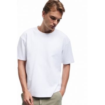 Tricou din bumbac cu model uni