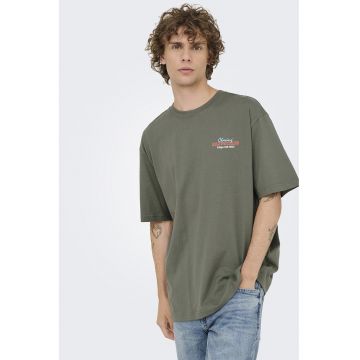 Tricou lejer din bumbac organic cu imprimeu grafic Tricou lejer din bumbac organic cu imprimeu grafic