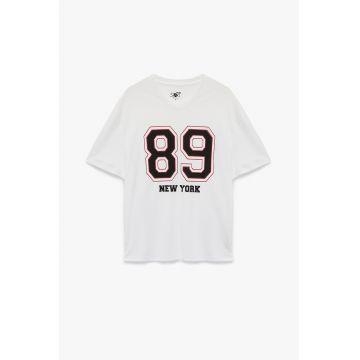 Tricou regular-fit cu decolteu in V