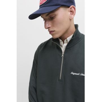 Bluza de trening relaxed fit cu fermoar scurt