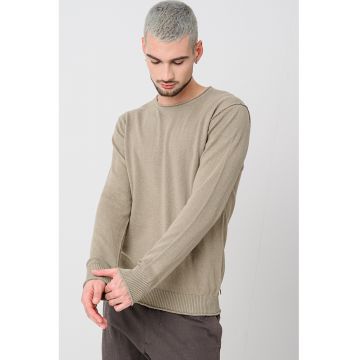 Bluza din amestec de bumbac cu decolteu rotund Bluza din amestec de bumbac cu decolteu rotund