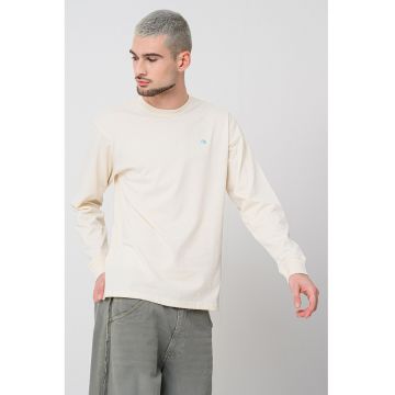 Bluza din amestec de bumbac organic cu decolteu la baza gatului Bluza din amestec de bumbac organic cu decolteu la baza gatului