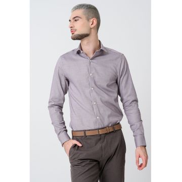 Camasa slim-fit cu model uni Camasa slim-fit cu model uni