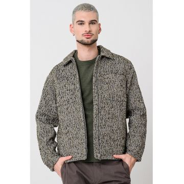 Jacheta cu fermoar din amestec de lana