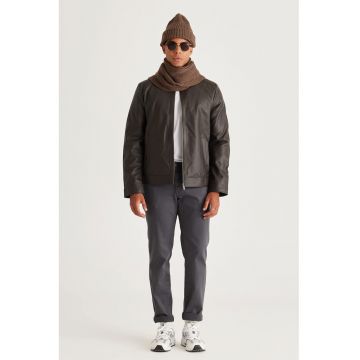 Jacheta regular fit din piele ecologica Jacheta regular fit din piele ecologica
