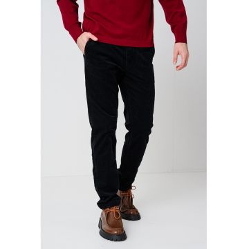 Pantaloni regular-fit din bumbac cu model uni Pantaloni regular-fit din bumbac cu model uni