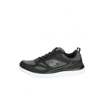 Pantofi barbati  52812BKW negru-gri textil Pantofi barbati  52812BKW negru-gri textil