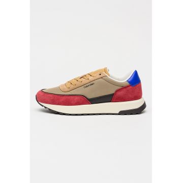 Pantofi sport din piele cu garnituri de piele intoarsa Pantofi sport din piele cu garnituri de piele intoarsa