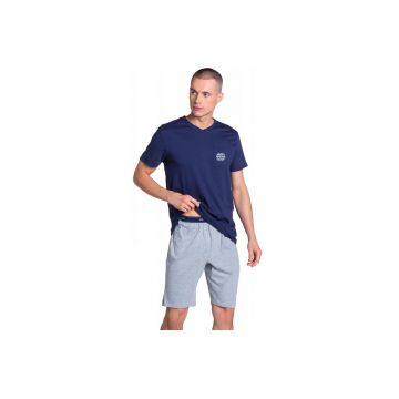 Pijama barbati  Bumbac - Bleumarin/Gri Pijama barbati  Bumbac - Bleumarin/Gri