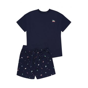 Pijamale barbati Kili -  Bumbac - Albastru Pijamale barbati Kili -  Bumbac - Albastru