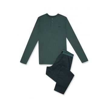 Pijamale pentru barbati -  Bumbac - Verde Pijamale pentru barbati -  Bumbac - Verde