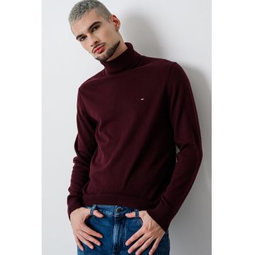 Pulover din amestec de bumbac organic si casmir cu guler inalt Pulover din amestec de bumbac organic si casmir cu guler inalt