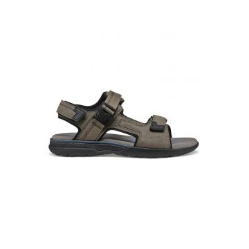 Sandale de piele ecologica si material textil cu velcro Sandale de piele ecologica si material textil cu velcro