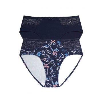 Set 2 perechi chiloti dama -  Bumbac/Elastan - Multicolor Set 2 perechi chiloti dama -  Bumbac/Elastan - Multicolor