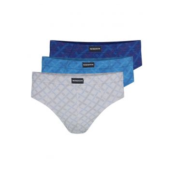 Set 3 perechi chiloti pentru barbati -  Bumbac - Albastru/Gri Set 3 perechi chiloti pentru barbati -  Bumbac - Albastru/Gri