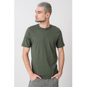 Tricou din bumbac organic cu decolteu la baza gatului Tricou din bumbac organic cu decolteu la baza gatului