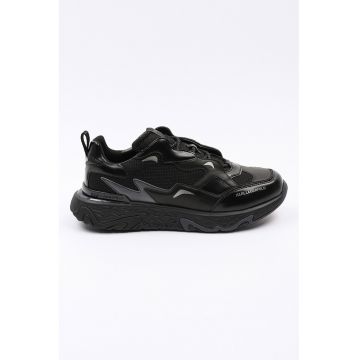 Pantofi sport cu garnituri din piele - Negru