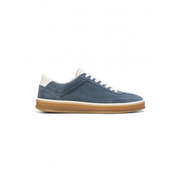 Pantofi sport de piele si piele intoarsa cu logo Pantofi sport de piele si piele intoarsa cu logo