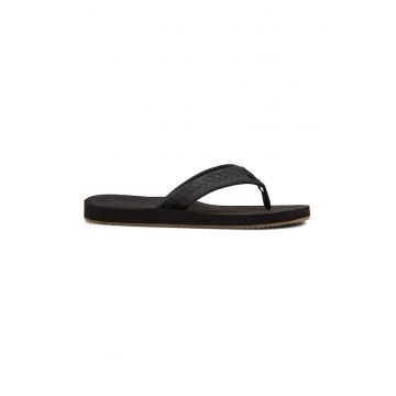 Papuci flip-flop de piele nabuc Left Coast - Negru