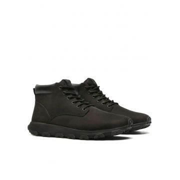 Ghete barbati -  Autumn - Winter - casual - negru - piele intoarsa Ghete barbati -  Autumn - Winter - casual - negru - piele intoarsa