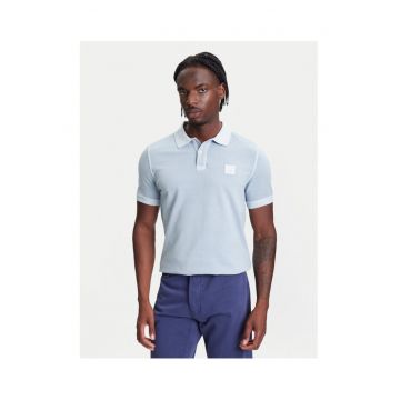 Tricou polo barbati  3089U302D - Bumbac organic - XS INTL - Albastru