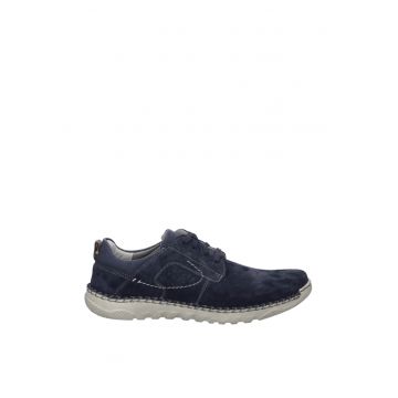 Pantofi barbatesti  WILSON 04 - albastru - piele naturala - cu sireturi Pantofi barbatesti  WILSON 04 - albastru - piele naturala - cu sireturi