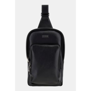 Geanta crossbody din piele ecologica cu buzunar frontal cu fermoar Geanta crossbody din piele ecologica cu buzunar frontal cu fermoar
