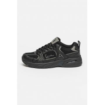 Pantofi sport cu insertii de piele ecologica Pantofi sport cu insertii de piele ecologica