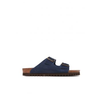 Slapi barbati  G106239 - Piele naturala - Bleumarin - Bleumarin