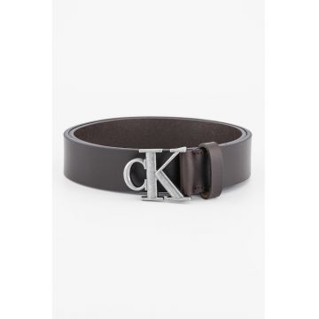 Curea de piele cu catarama cu logo Curea de piele cu catarama cu logo