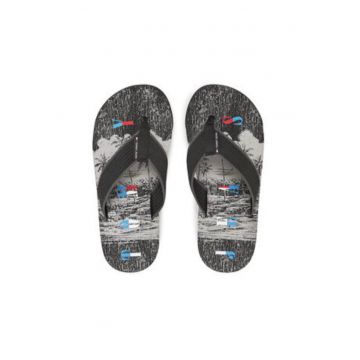 Slapi barbatesti -  negru - material textil Slapi barbatesti -  negru - material textil