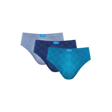 Chiloti tip slipi barbati  Classic set de 3 albastru - gri - albastru deschis Chiloti tip slipi barbati  Classic set de 3 albastru - gri - albastru deschis