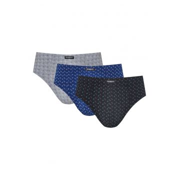 Chiloti tip slipi barbati  Classic set de 3 gri deschis - negru - albastru Chiloti tip slipi barbati  Classic set de 3 gri deschis - negru - albastru