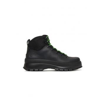 Ghete barbatesti  piele naturala - negru/verde Ghete barbatesti  piele naturala - negru/verde