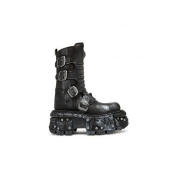 Ghete unisex -  piele naturala - negru Ghete unisex -  piele naturala - negru