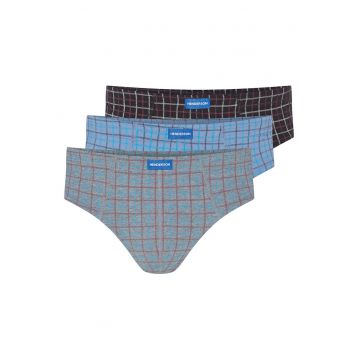 Set slipi barbati  3 perechi - albastru - gri - bumbac - croiala regular fit Set slipi barbati  3 perechi - albastru - gri - bumbac - croiala regular fit