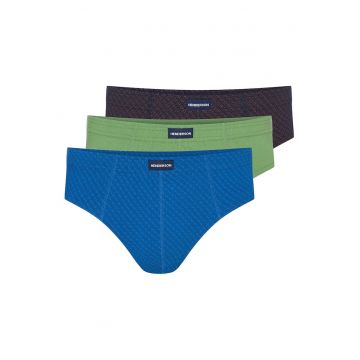 Slip barbati set de 3 perechi  albastru - gri - bumbac - croiala regular fit Slip barbati set de 3 perechi  albastru - gri - bumbac - croiala regular fit