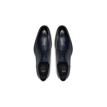 Pantofi barbatesti -  piele naturala - bleumarin - inchidere cu sireturi - Pantofi barbatesti -  piele naturala - bleumarin - inchidere cu sireturi -