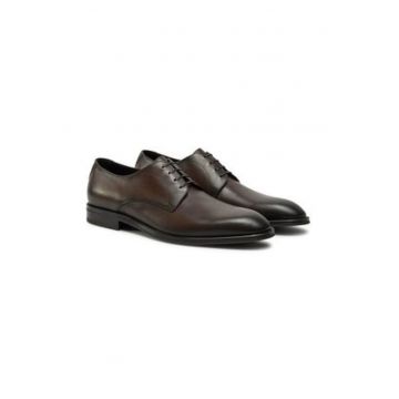 Pantofi barbatesti -  piele naturala - maro - inchidere cu sireturi - Pantofi barbatesti -  piele naturala - maro - inchidere cu sireturi -