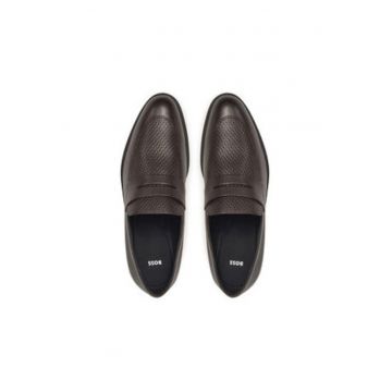 Pantofi barbatesti -  piele naturala - maro - slip-on Pantofi barbatesti -  piele naturala - maro - slip-on