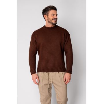 Pulover tricotat Brown 19052 Pulover tricotat Brown 19052
