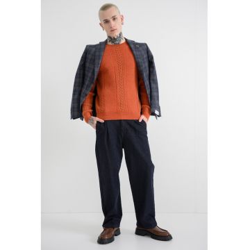 Pulover tricotat fin din amestec de lana alpaca Pulover tricotat fin din amestec de lana alpaca