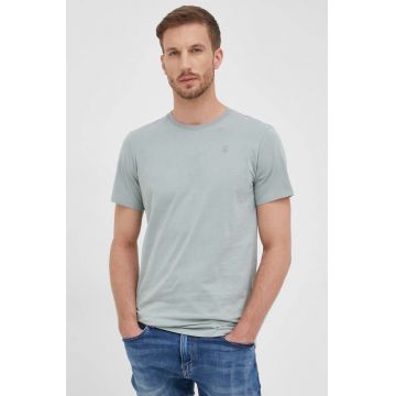 G-Star tricou din bumbac bărbați, culoarea verde, uni, D16411-336 G-Star tricou din bumbac bărbați, culoarea verde, uni, D16411-336