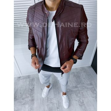 Geaca barbati grena piele ecologica  cu mic defect DEF2832  67-4 Geaca barbati grena piele ecologica  cu mic defect DEF2832  67-4