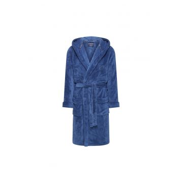 Halat de baie barbati -  Fleece - Albastru - Halat de baie barbati -  Fleece - Albastru -