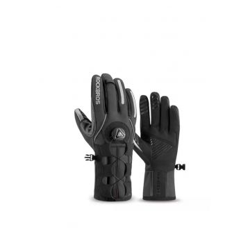Manusi ciclism izolate iarna  impermeabile - negru Manusi ciclism izolate iarna  impermeabile - negru