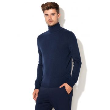 Pulover de lana virgina cu guler inalt Pulover de lana virgina cu guler inalt