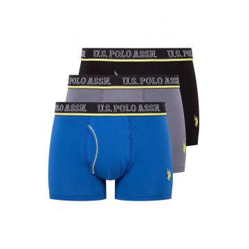 Set de boxeri cu banda logo in talie - 3 perechi Set de boxeri cu banda logo in talie - 3 perechi