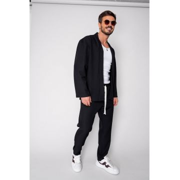 Set Long Tulum Jacheta tip kimono si pantalon Premium Edition Black 19169 Set Long Tulum Jacheta tip kimono si pantalon Premium Edition Black 19169